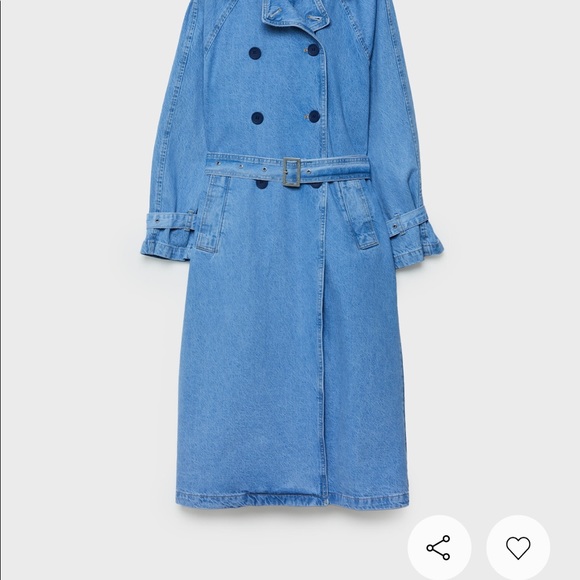 Stradivarius denim trench coat size S - Picture 7 of 12